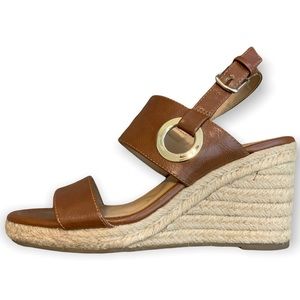 Abella Brown Wedges with Gold Accent